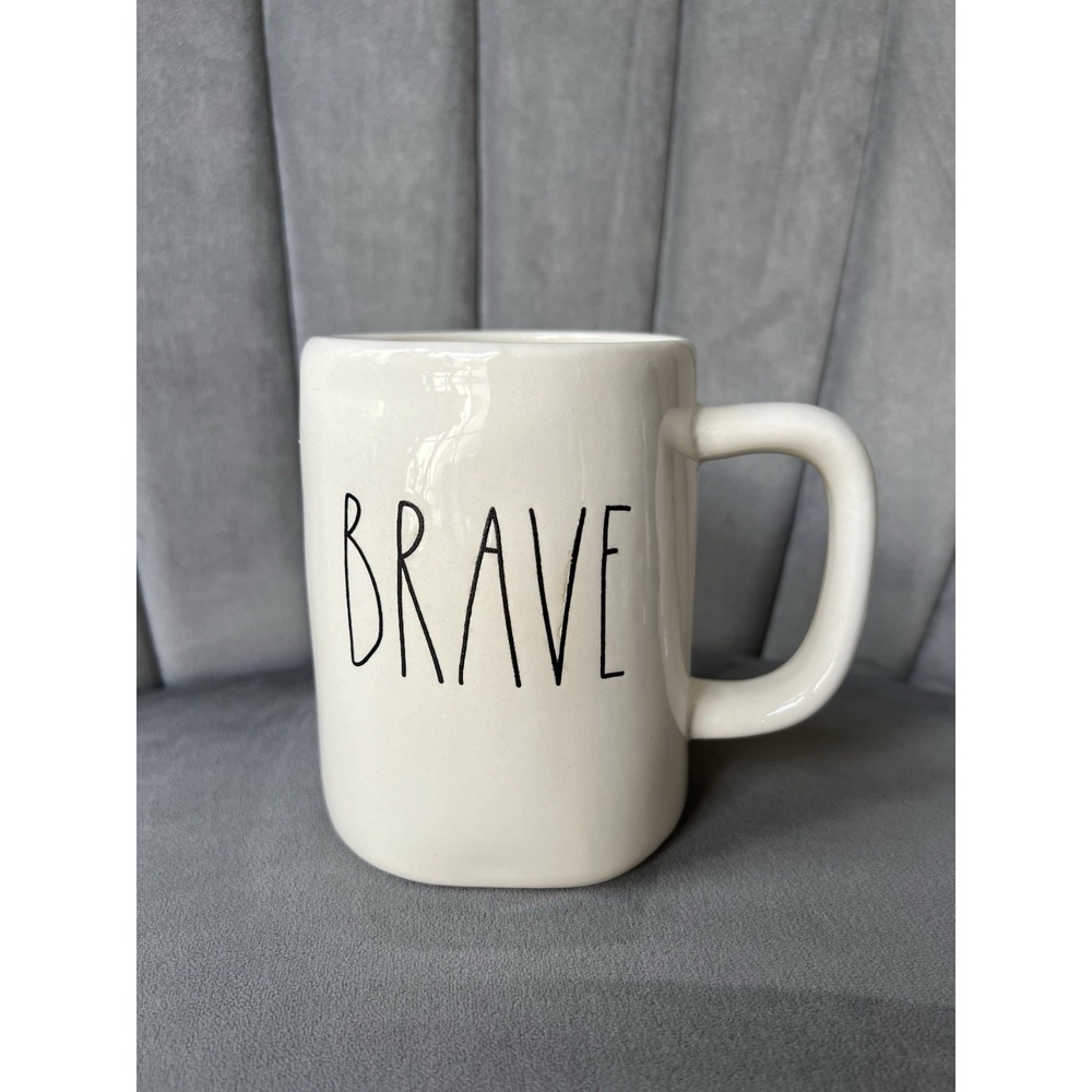 Brave Rae Dunn Coffee Tea Mug Cup Country Cottage Coquette Kitchen Fun Gift